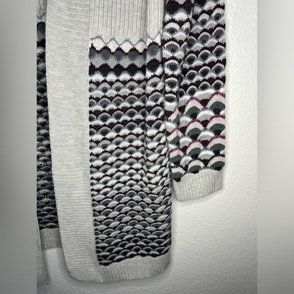 NIC+ZOE Gray Textured Open Front Cardigan - Size M - Picture 3 of 6